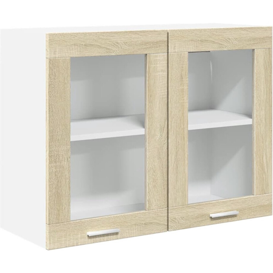 vidaXL - Bovenkast - Lyon - 80x31x60 - cm - bewerkt - hout - sonoma - eikenkleurig vidaXL - Bovenkast - Lyon - 80x31x60 - cm - bewerkt - hout - sonoma - eikenkleurig afbeelding 1