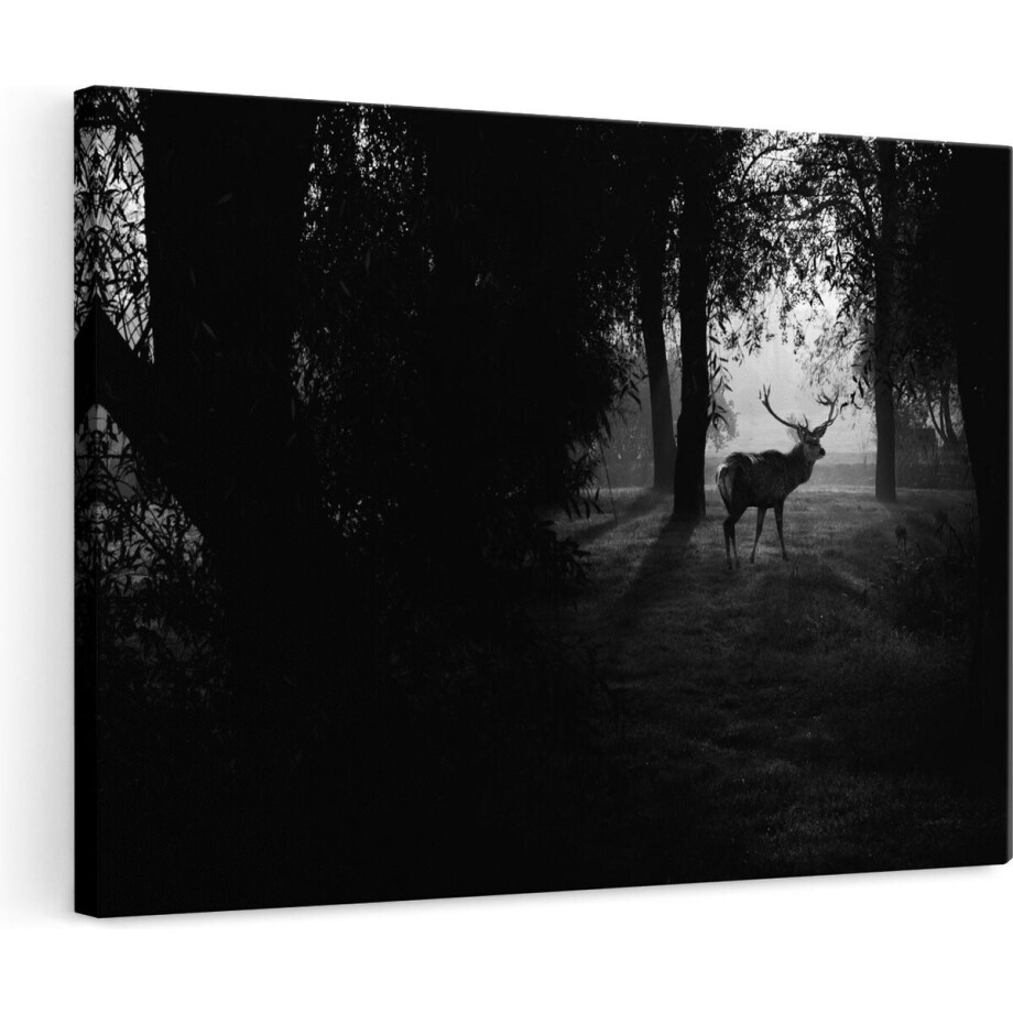 Artaza Canvas Schilderij Hert - 120x80 cm - Groot - Wanddecoratie Bos - Muurdecoratie Gewei - Schilderijen Op Canvas Natuur Artaza Canvas Schilderij Hert - 120x80 cm - Groot - Wanddecoratie Bos - Muurdecoratie Gewei - Schilderijen Op Canvas Natuur afbeelding 1