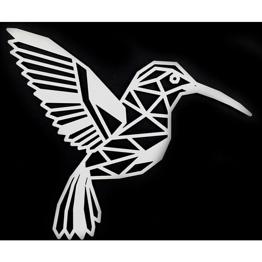 Houten Dierenkop • Houten Kolibrie • Dierenkop Kolibrie • Klein • Wit MDF • Houten Dier • Wandecoratie afbeelding 1