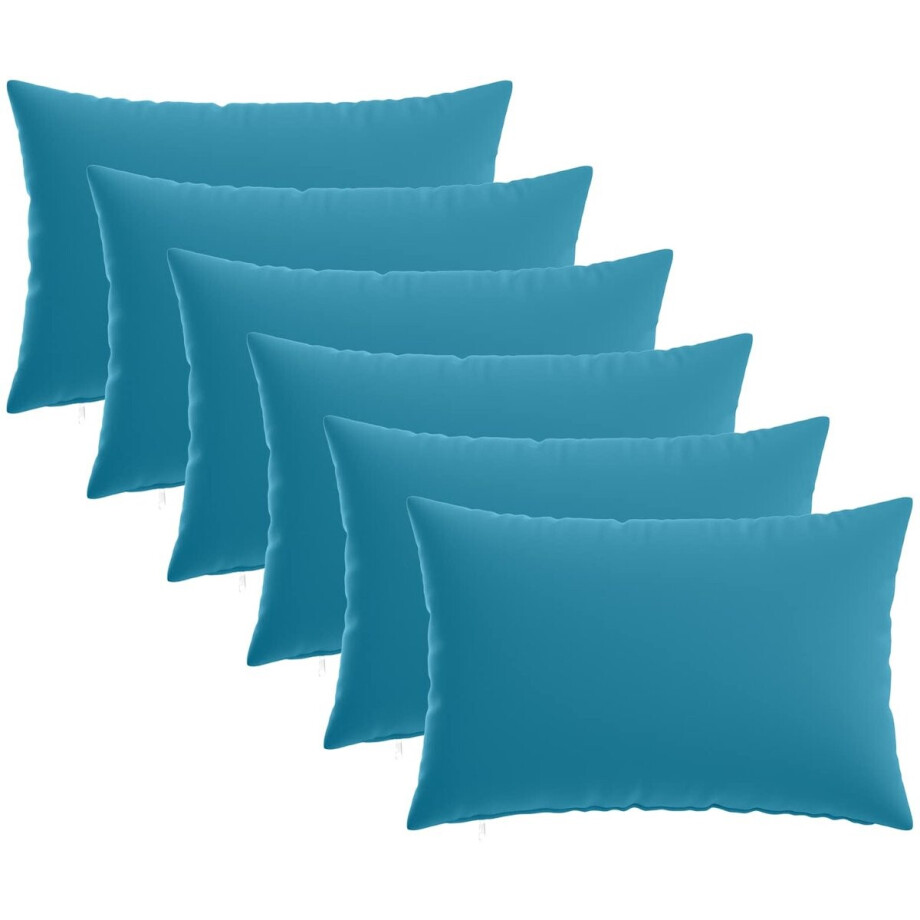 vidaXL - Kussensloop - 6 - st - HEERLEN - Lichtblauw - 50 - x - 75 - cm - Polyester afbeelding 1