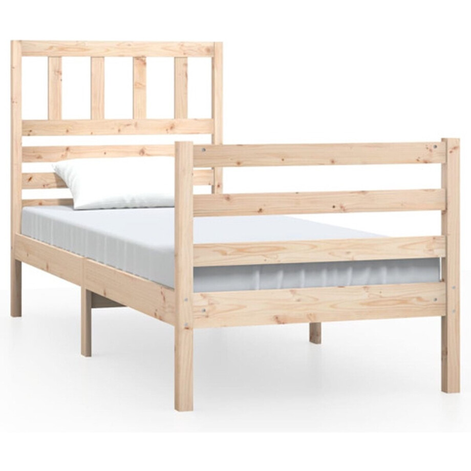 vidaXL - Bedframe - massief - hout - 90x190 - cm afbeelding 1
