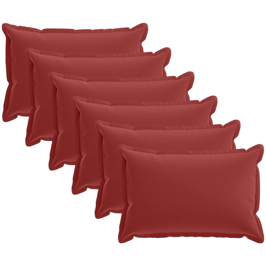 vidaXL - Kussensloop - 6 - st - HOUTEN - Wijnrood - 50 - x - 75 - cm - Polyester vidaXL - Kussensloop - 6 - st - HOUTEN - Wijnrood - 50 - x - 75 - cm - Polyester afbeelding 1