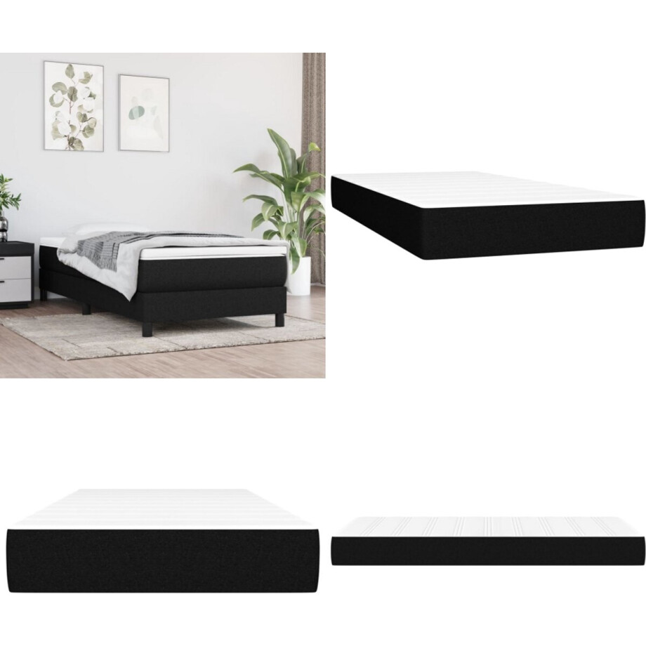 vidaXL Pocketveringmatras 80x200x20 cm stof zwart - Pocketveringmatras - Pocketveringmatrassen - Matras - Pocketvering Matras afbeelding 1