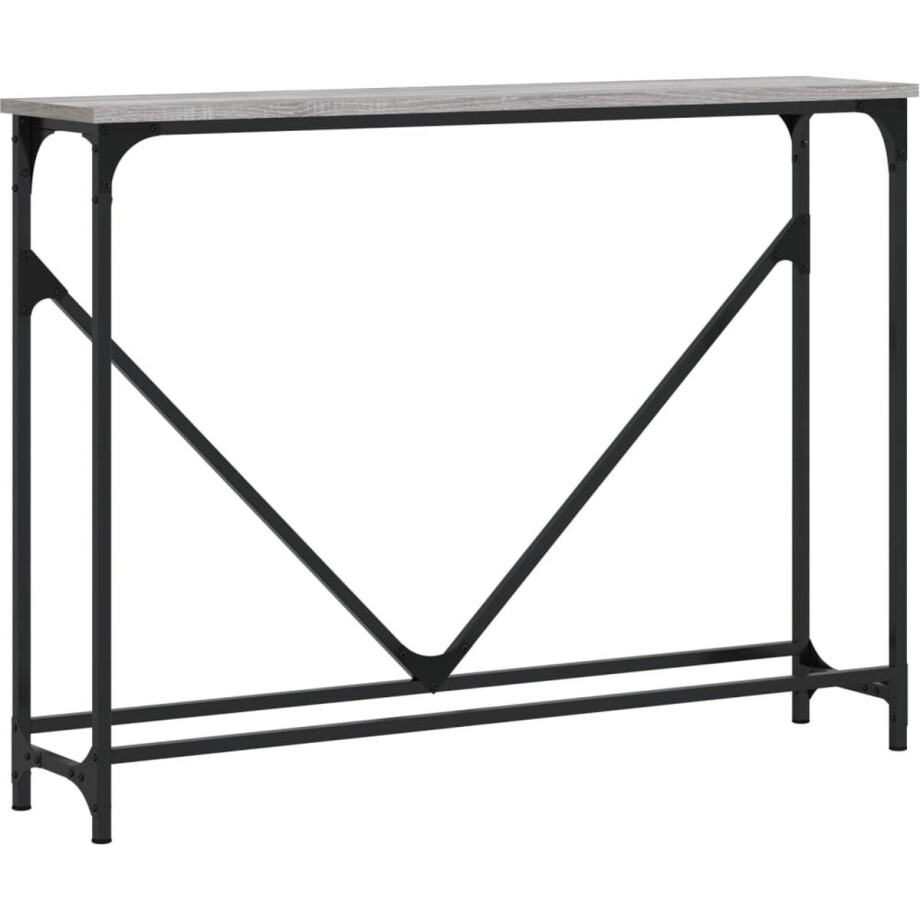 vidaXL - Wandtafel - 102x22,5x75 - cm - bewerkt - hout - grijs - sonoma - eikenkleurig afbeelding 1