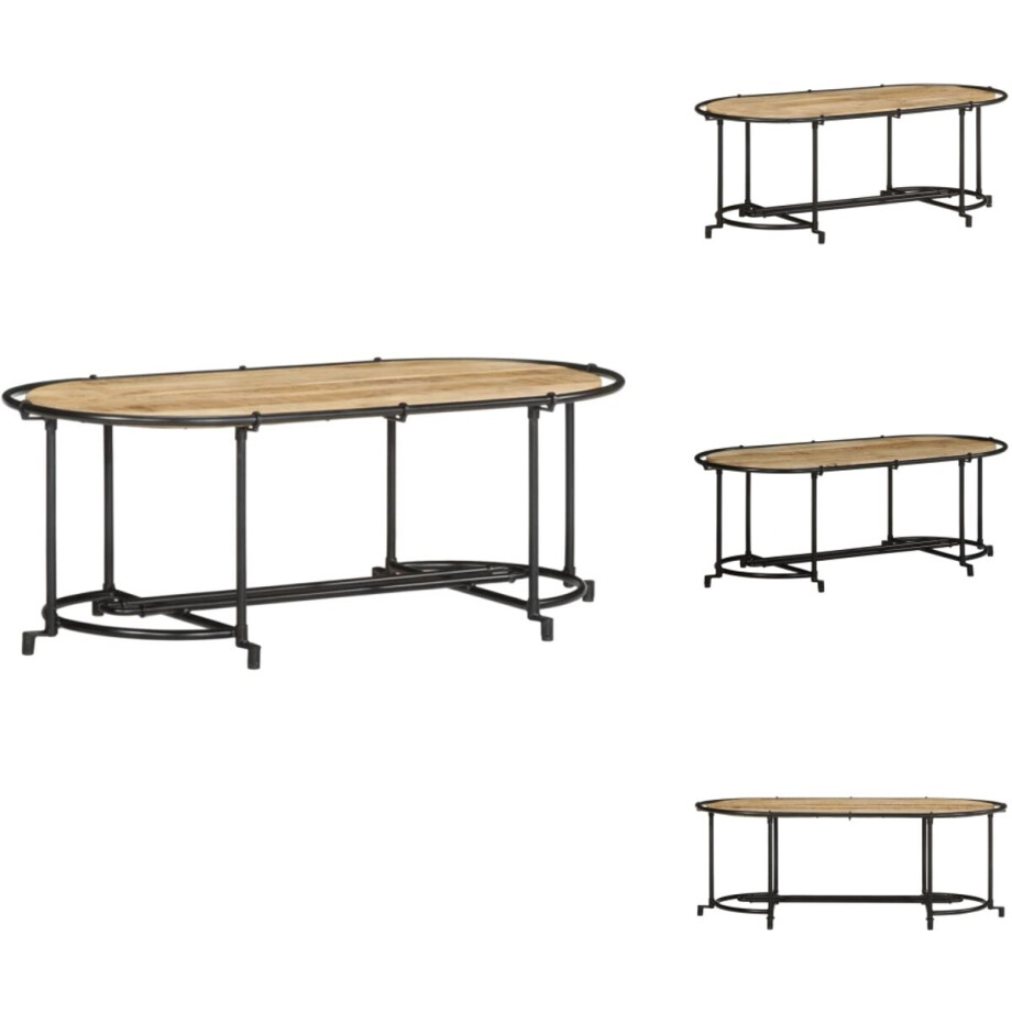 vidaXL Salontafel - Salontafels - Bijzettafel - Banktafel - Salontafel 110x55x40 cm massief ruw mangohout afbeelding 1