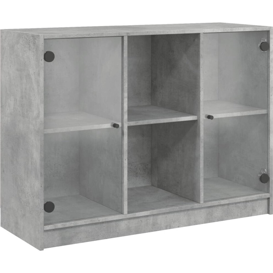 vidaXL - Dressoir - 102x37x75,5 - cm - bewerkt - hout - betongrijs afbeelding 1