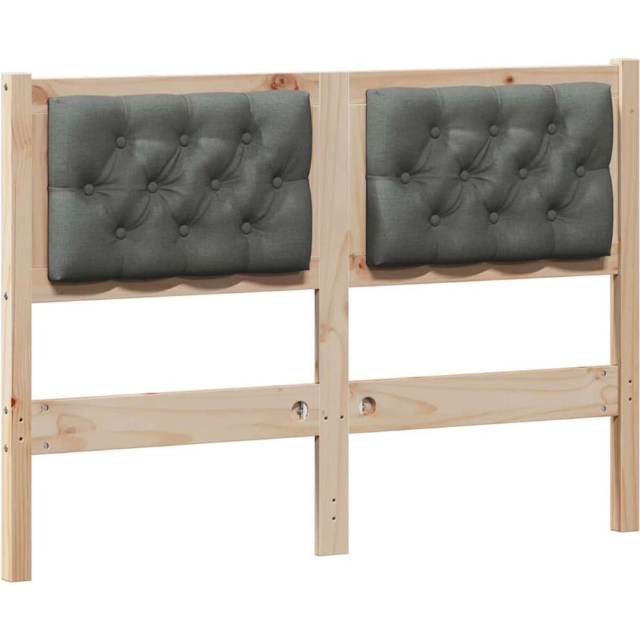 vidaXL - Hoofdbord - Anders - Bruin - en - donkergrijs - 120 - cm - Massief - grenenhout afbeelding 1