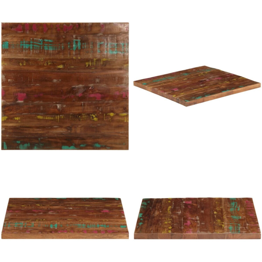vidaXL Tafelblad vierkant 70x70x2,5 cm massief gerecycled hout - Tafelblad - Tafelbladen - Vervangend Tafelblad - Meubelpaneel afbeelding 1