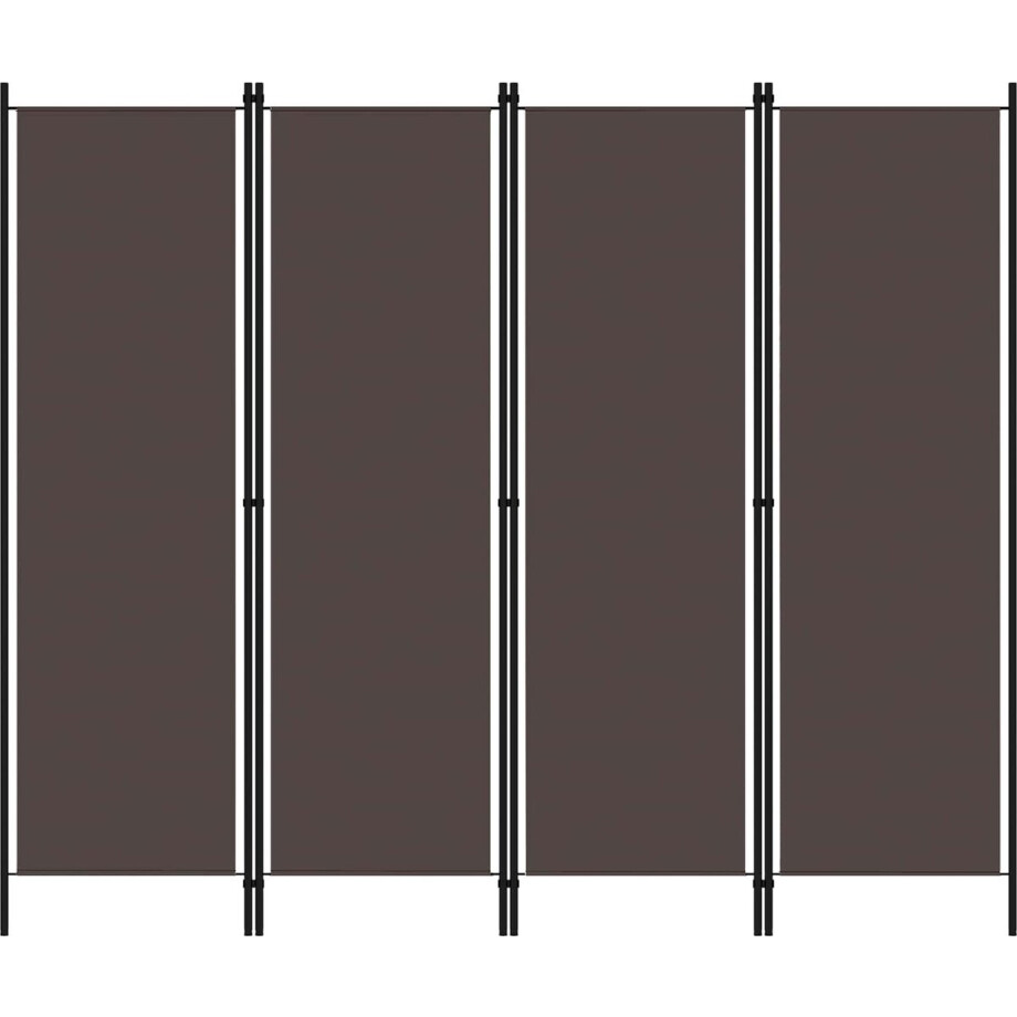 vidaXL - Kamerscherm - met - 4 - panelen - 200x180 - cm - bruin afbeelding 1