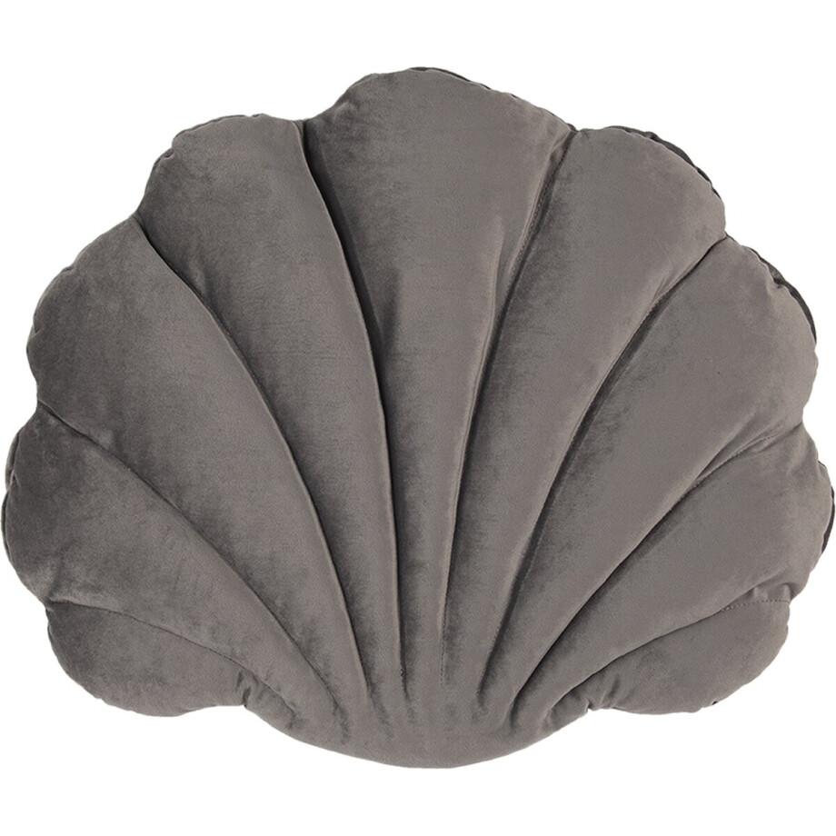 Clayre & Eef Sierkussen Schelp 38x48 cm Grijs Polyester Clayre & Eef Sierkussen Schelp 38x48 cm Grijs Polyester afbeelding 1