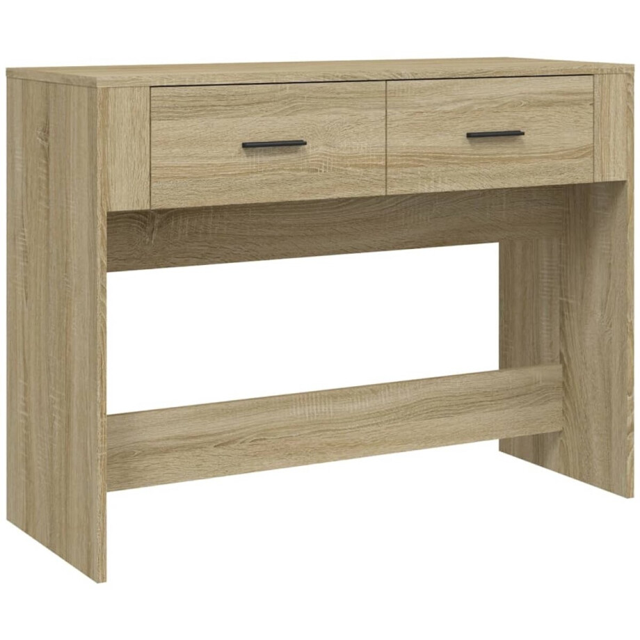 vidaXL - Wandtafel - 100x39x75 - cm - bewerkt - hout - sonoma - eikenkleurig vidaXL - Wandtafel - 100x39x75 - cm - bewerkt - hout - sonoma - eikenkleurig afbeelding 1