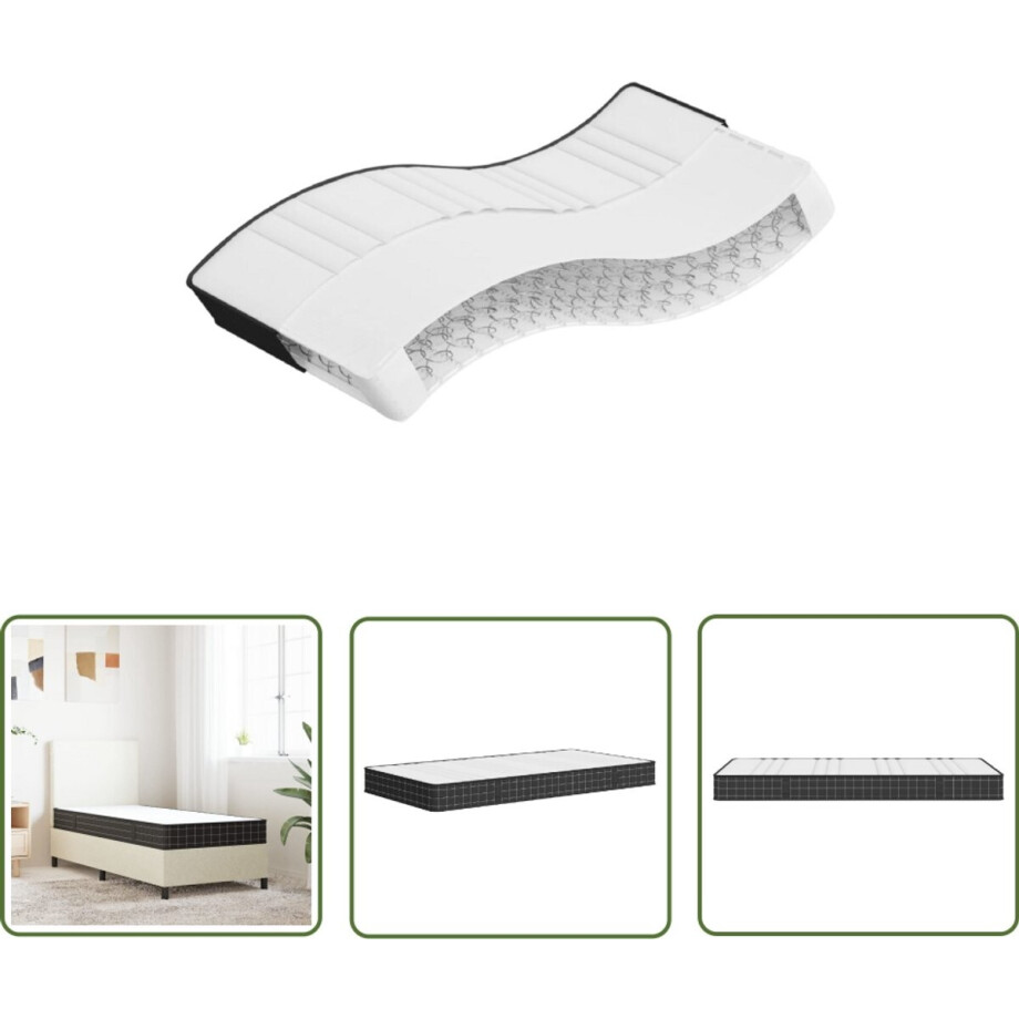 vidaXL Binnenveringmatras - Pocketveringmatras - Binnenveringmatras middelhard 80x200 cm - Matras 80x200 - Medium Hard - Schuin Matras afbeelding 1