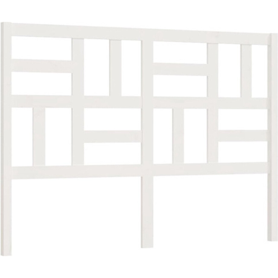 vidaXL - Hoofdbord - 166x4x104 - cm - massief - grenenhout - wit afbeelding 1