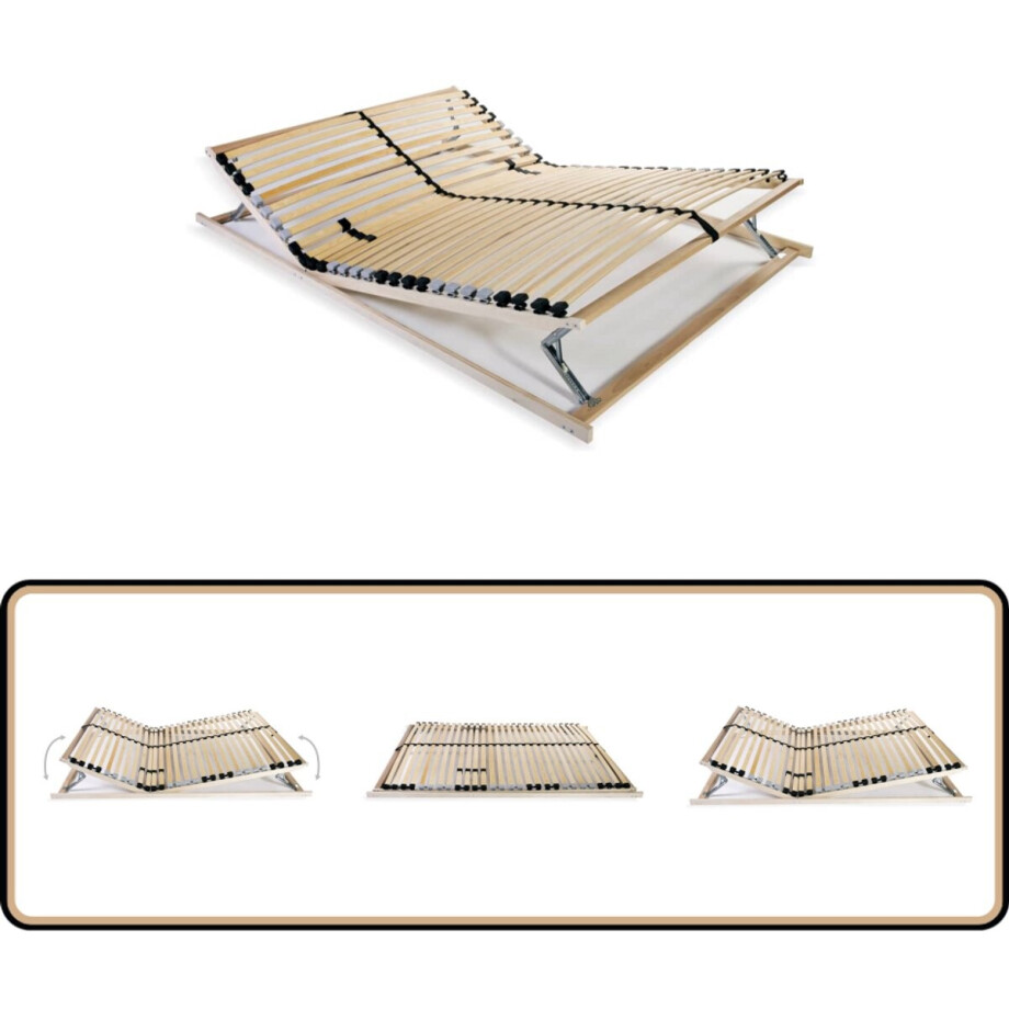 vidaXL Lattenbodem 7 zones 140x200 cm Lattenbodem - Massieve Houten Lattenbodem - Beukenhouten Frame - Boxspring - Slaapkamer Meubilair vidaXL Lattenbodem 7 zones 140x200 cm Lattenbodem - Massieve Houten Lattenbodem - Beukenhouten Frame - Boxspring - Slaapkamer Meubilair afbeelding 1