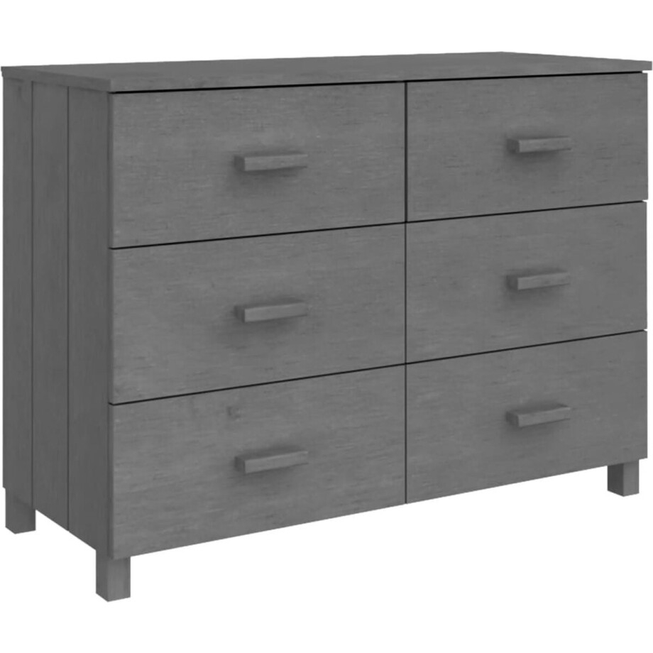 vidaXL Dressoir HAMAR 113x40x80 cm massief grenenhout donkergrijs afbeelding 1