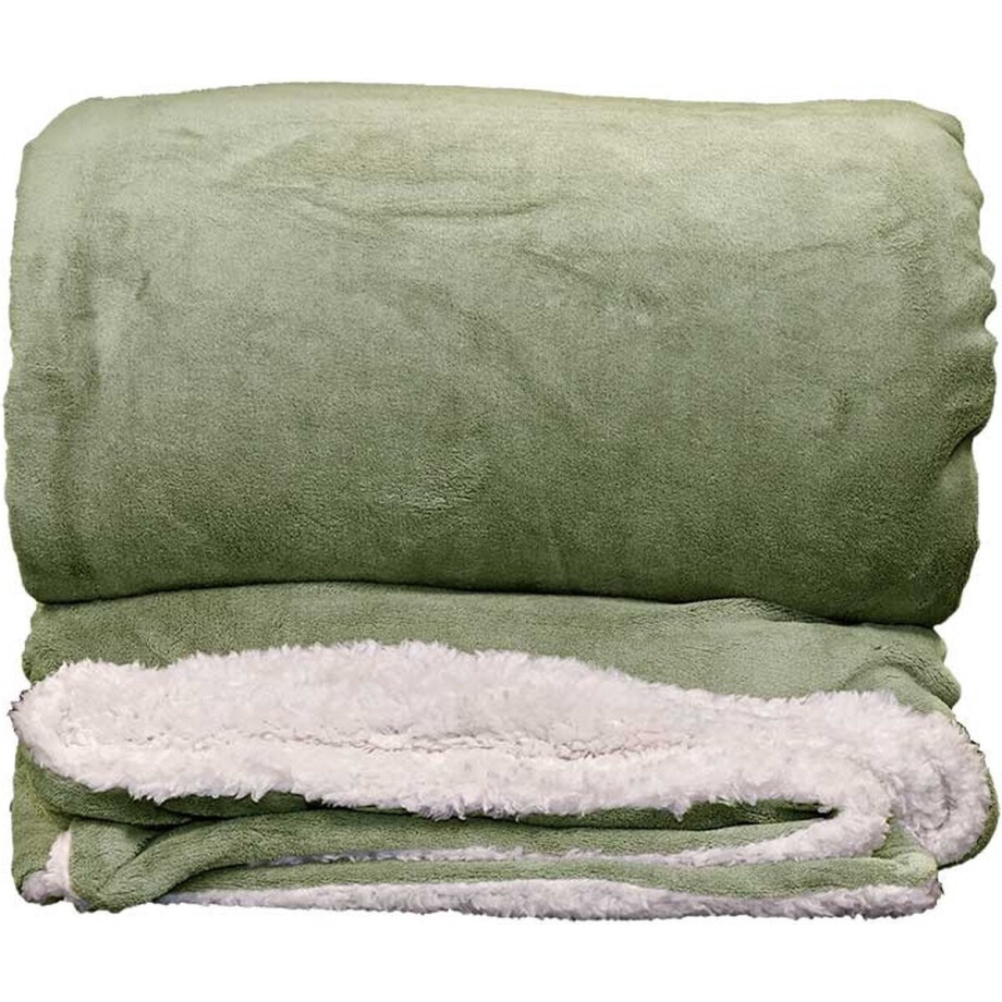 Unique Living - Plaid Lars Tea Green -220x240cm afbeelding 1