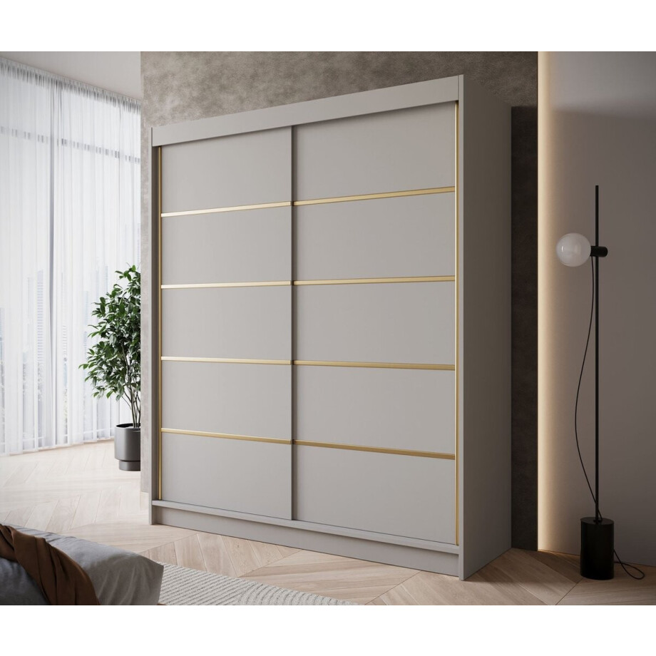 Meubella - Kledingkast Eagle - Beige - 180 cm Meubella - Kledingkast Eagle - Beige - 180 cm afbeelding 1