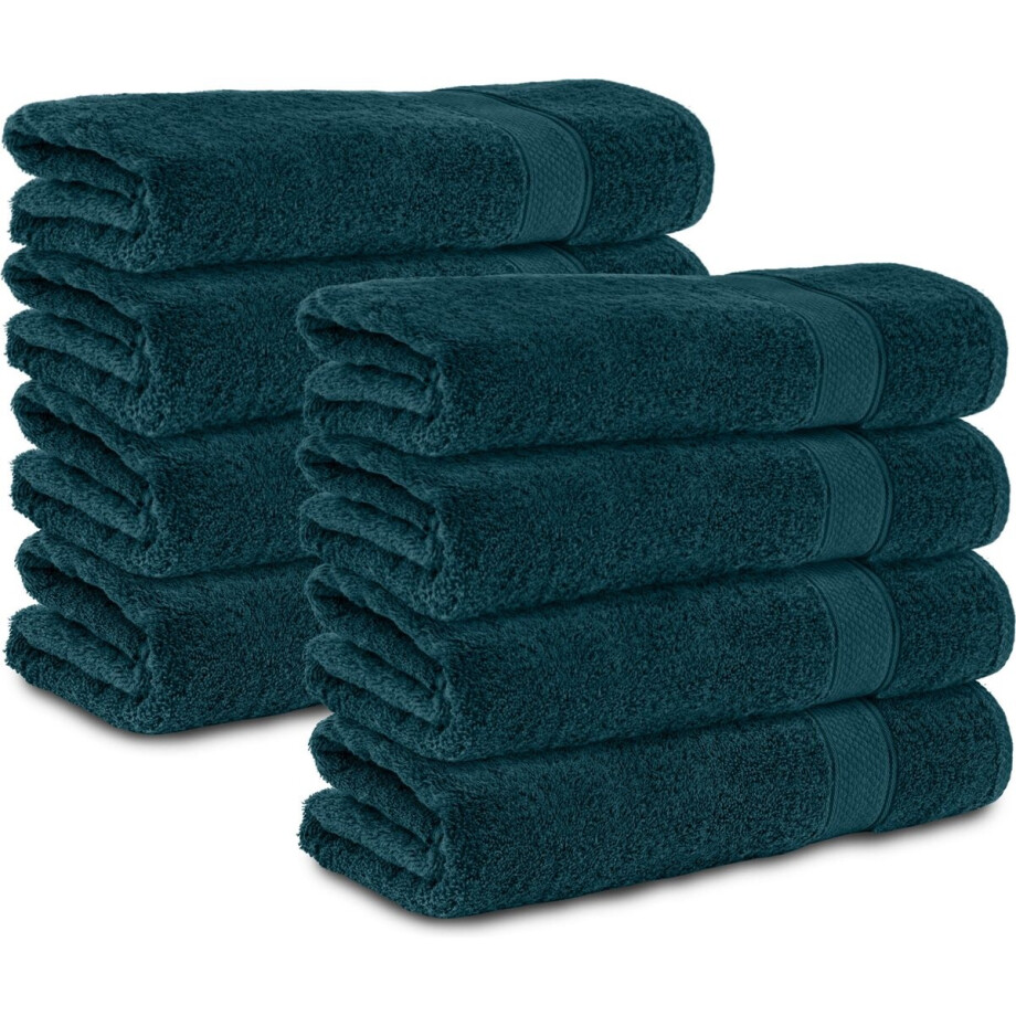 Komfortec 8x Handdoek 70x140 - 100% Katoen – Handdoekenset - Zacht - Petroleumblauw afbeelding 1