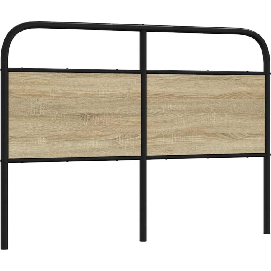 vidaXL - Hoofdbord - 135 - cm - staal - en - bewerkt - hout - sonoma - eikenkleurig vidaXL - Hoofdbord - 135 - cm - staal - en - bewerkt - hout - sonoma - eikenkleurig afbeelding 1