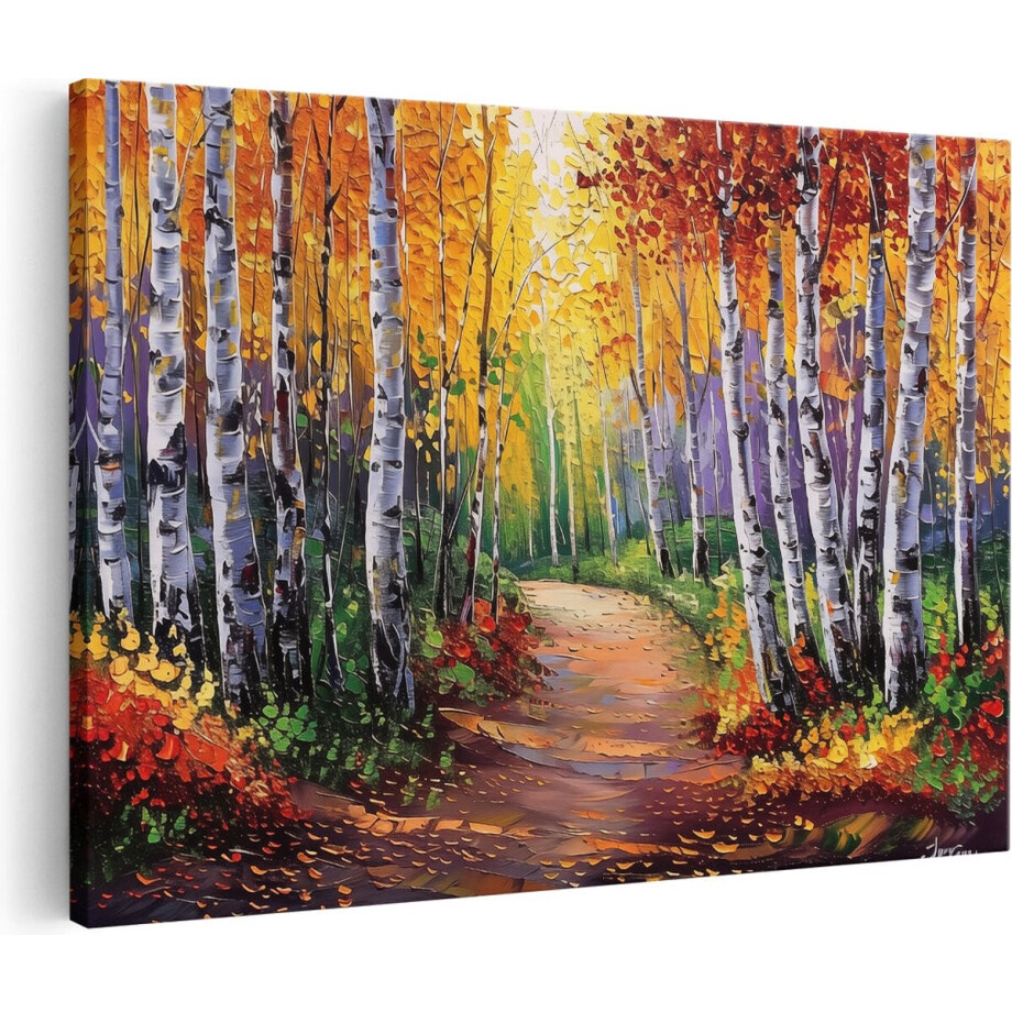 Artaza Canvas Schilderij Berkenbomen in de Herfst - 90x60 - Wanddecoratie - Foto Op Canvas - Canvas Print Artaza Canvas Schilderij Berkenbomen in de Herfst - 90x60 - Wanddecoratie - Foto Op Canvas - Canvas Print afbeelding 1