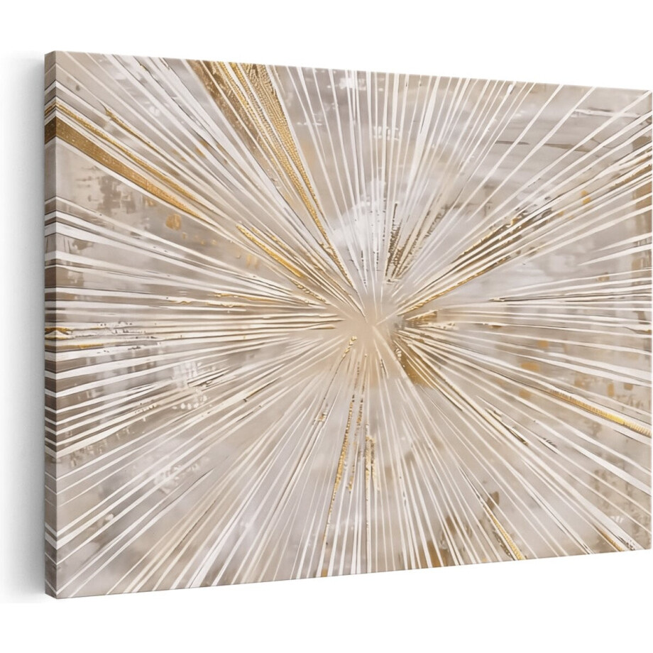 Artaza Canvas Schilderij Abstract - 60x40 cm - Wanddecoratie Goud - Muurdecoratie Woonkamer - Decoratie Schilderijen Op Canvas afbeelding 1