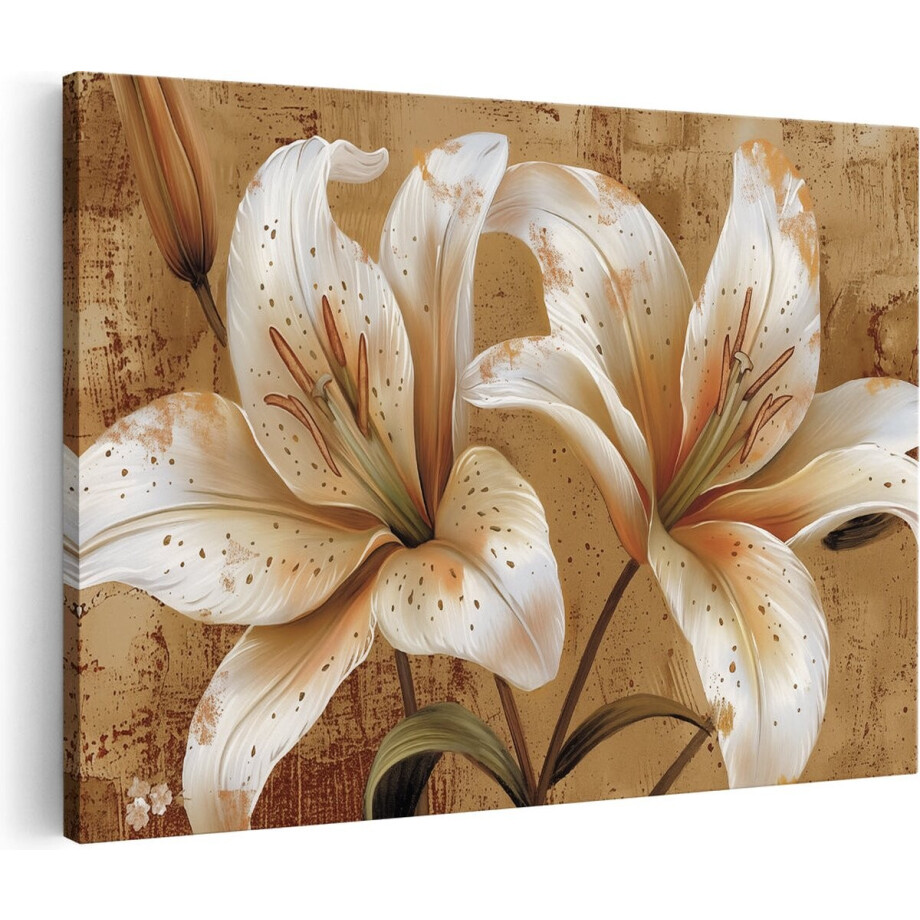 Artaza Canvas Schilderij Lelies - 90x60 cm - Wanddecoratie Bloemen - Muurdecoratie Woonkamer - Schilderij Bloemen Artaza Canvas Schilderij Lelies - 90x60 cm - Wanddecoratie Bloemen - Muurdecoratie Woonkamer - Schilderij Bloemen afbeelding 1