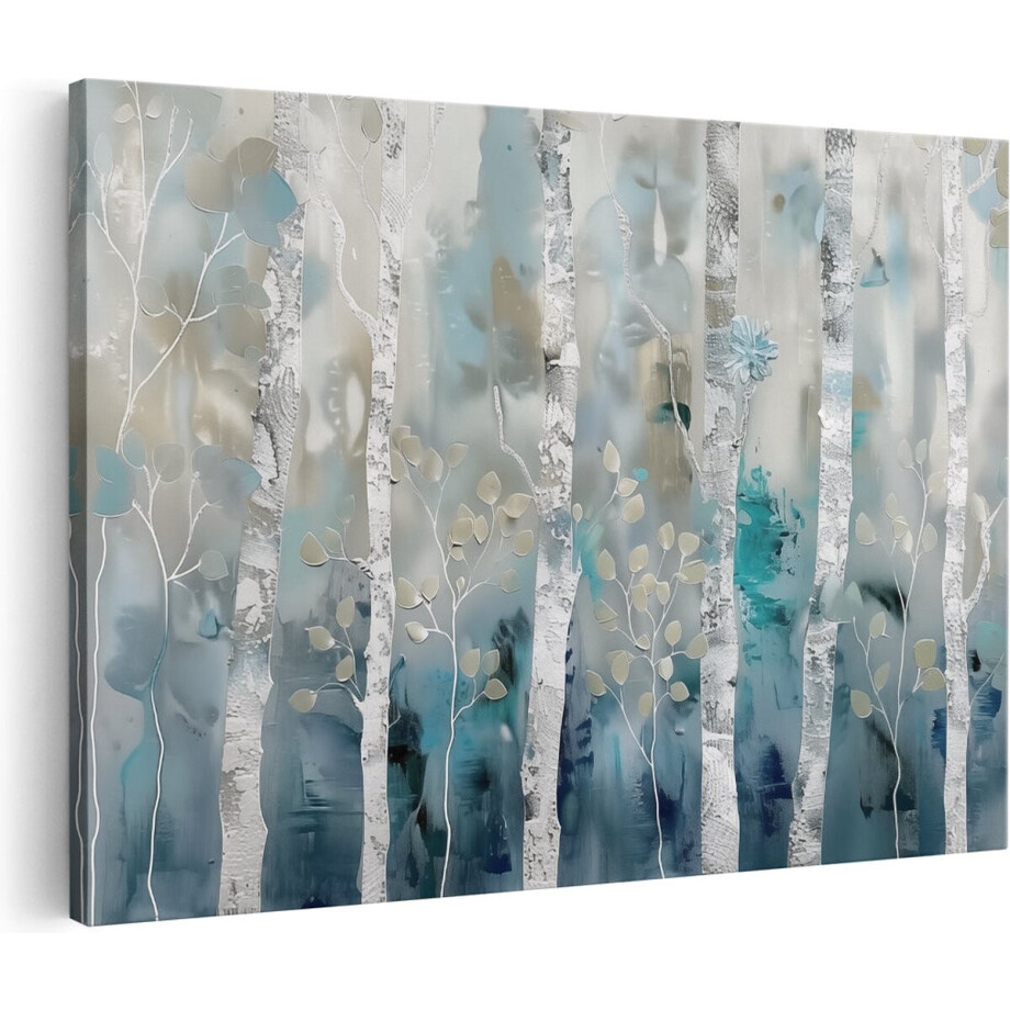Artaza Canvas Schilderij Bomen Abstract - 30x20 cm - Klein - Muurdecoratie Bos - Wanddecoratie Woonkamer - Kamer Accessoires afbeelding 1