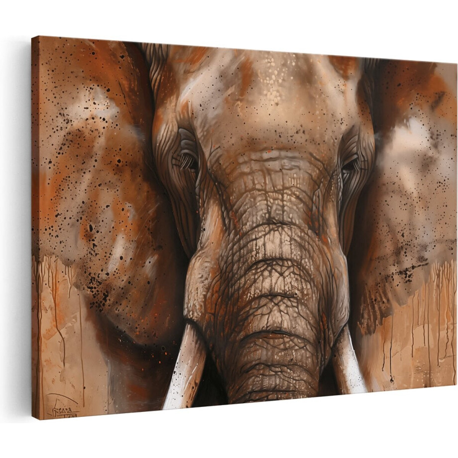 Artaza Canvas Schilderij Olifant - 60x40 cm - Wanddecoratie Dieren - Muurdecoratie Afrika - Schilderijen Op Canvas Artaza Canvas Schilderij Olifant - 60x40 cm - Wanddecoratie Dieren - Muurdecoratie Afrika - Schilderijen Op Canvas afbeelding 1