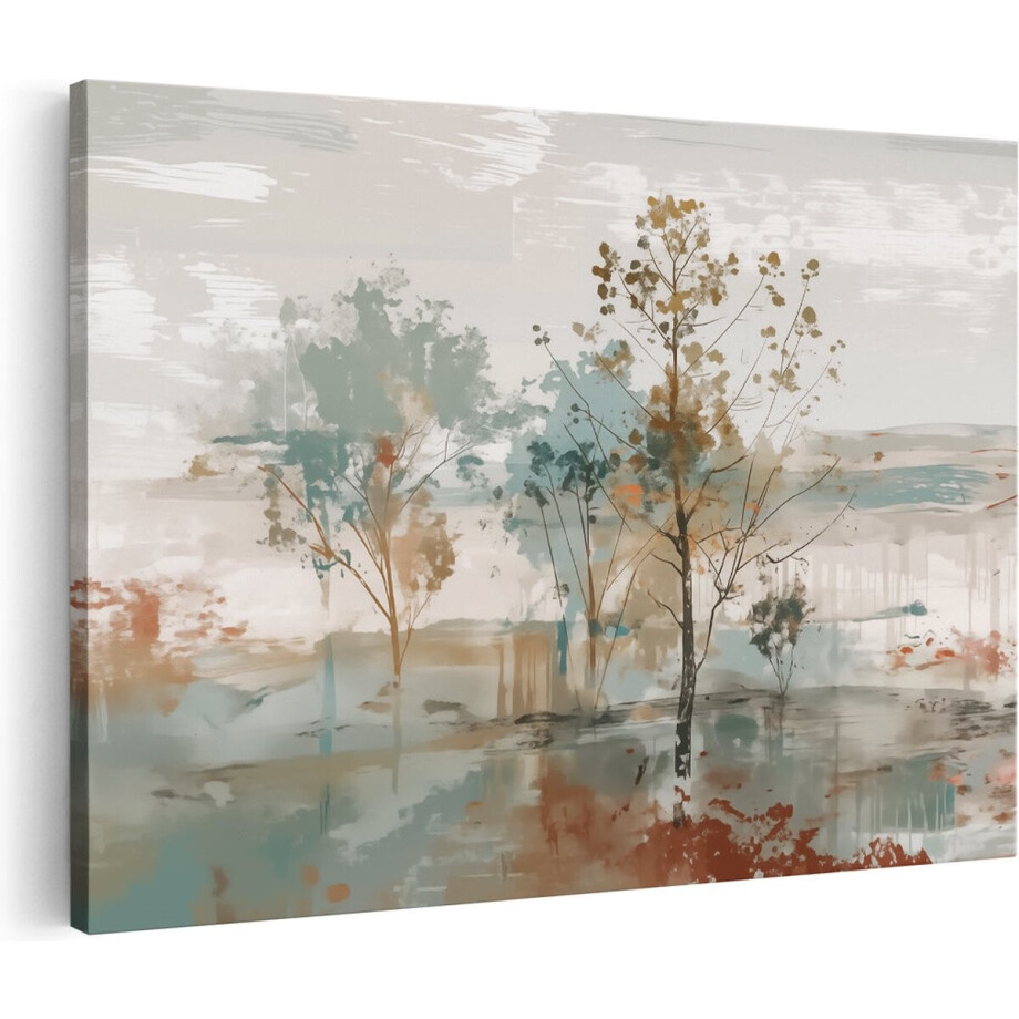 Artaza Canvas Schilderij Abstract Kunstwerk van Bomen in een Veld - 120x80 cm - Groot - Wanddecoratie Woonkamer - Schilderijen - Muurdecoratie Artaza Canvas Schilderij Abstract Kunstwerk van Bomen in een Veld - 120x80 cm - Groot - Wanddecoratie Woonkamer - Schilderijen - Muurdecoratie afbeelding 1