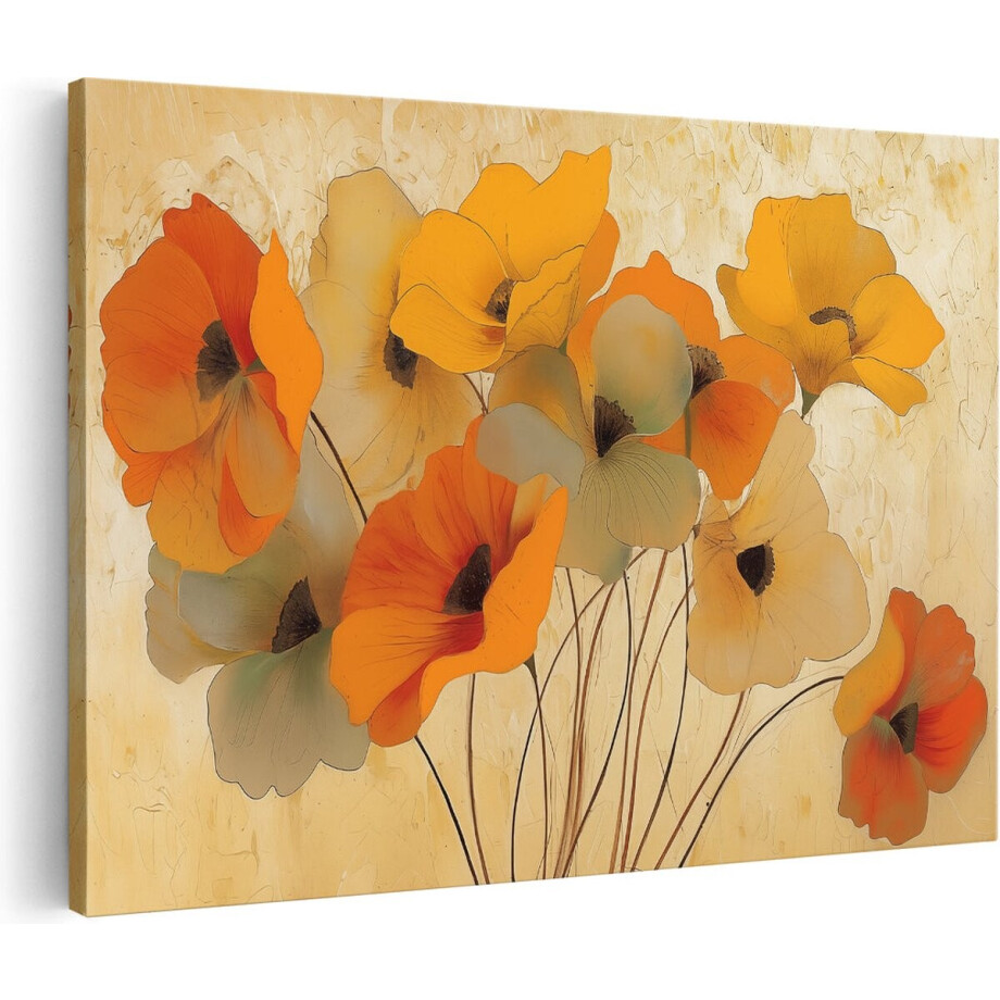 Artaza Canvas Schilderij Bosje Oranje Bloemen in een Vaas - Bloemen - 90x60 cm - Wanddecoratie Woonkamer - Schilderijen - Muurdecoratie Artaza Canvas Schilderij Bosje Oranje Bloemen in een Vaas - Bloemen - 90x60 cm - Wanddecoratie Woonkamer - Schilderijen - Muurdecoratie afbeelding 1