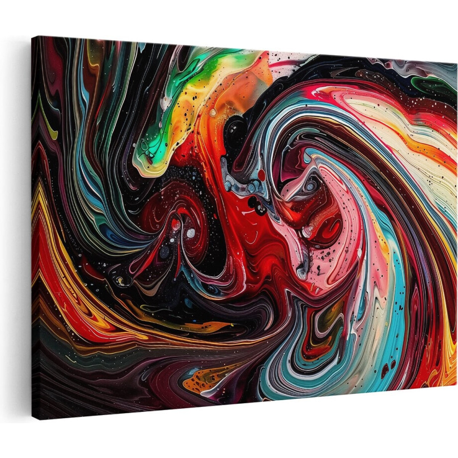 Artaza Canvas Schilderij Abstracte Kunst - 30x20 cm - Klein - Muurdecoratie Rood - Wanddecoratie Woonkamer - Kamer Accessoires afbeelding 1