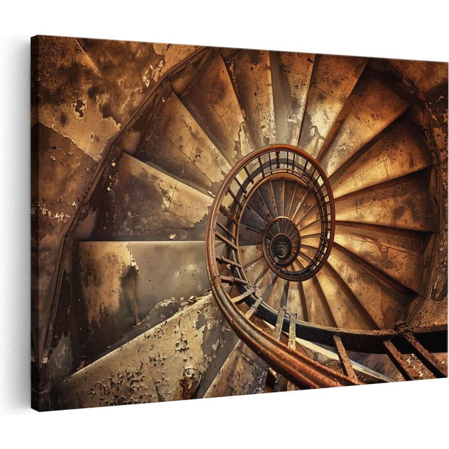Artaza Canvas Schilderij Wenteltrap - 60x40 cm - Wanddecoratie Vintage - Muurdecoratie Architectuur - Schilderijen Op Canvas Artaza Canvas Schilderij Wenteltrap - 60x40 cm - Wanddecoratie Vintage - Muurdecoratie Architectuur - Schilderijen Op Canvas afbeelding 1