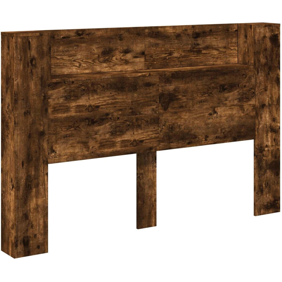 vidaXL - Hoofdbord - Rook - Eiken - 160 - x - 16,5 - x - 103,5 - cm - Bewerkt - hout afbeelding 1