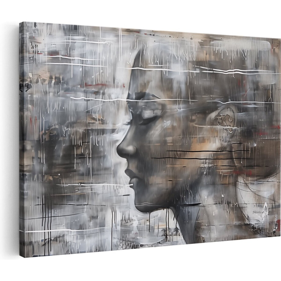 Artaza Canvas Schilderij Abstract Kunstwerk van het Gezicht van een Vrouw - 90x60 - Wanddecoratie - Foto Op Canvas - Canvas Print Artaza Canvas Schilderij Abstract Kunstwerk van het Gezicht van een Vrouw - 90x60 - Wanddecoratie - Foto Op Canvas - Canvas Print afbeelding 1