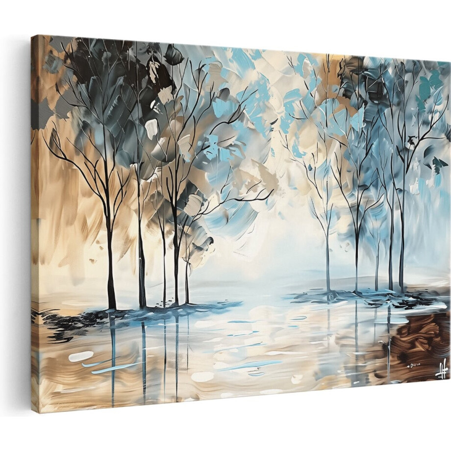 Artaza Canvas Schilderij Bomen Abstract - 30x20 cm - Klein - Muurdecoratie Bos - Wanddecoratie Woonkamer - Kamer Accessoires Artaza Canvas Schilderij Bomen Abstract - 30x20 cm - Klein - Muurdecoratie Bos - Wanddecoratie Woonkamer - Kamer Accessoires afbeelding 1