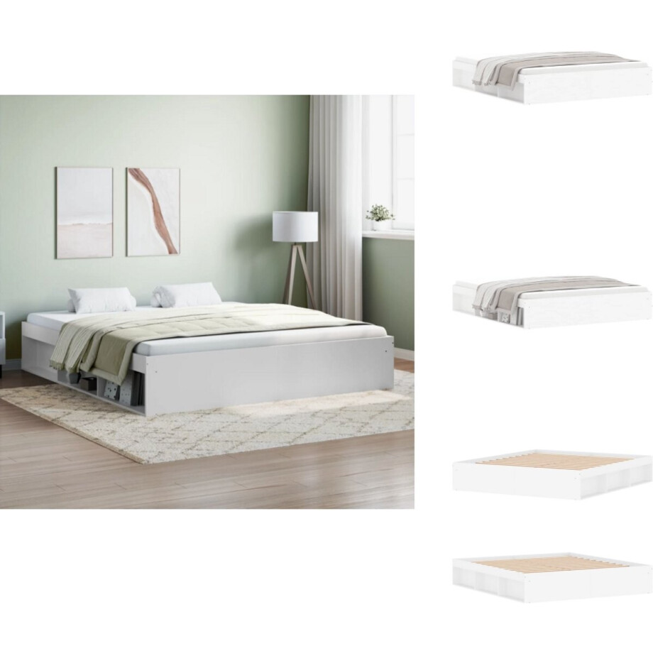 vidaXL Bedframe - Bedframe - Bed - Bedbodem - Bedframe wit 180x200 cm Super King Size vidaXL Bedframe - Bedframe - Bed - Bedbodem - Bedframe wit 180x200 cm Super King Size afbeelding 1
