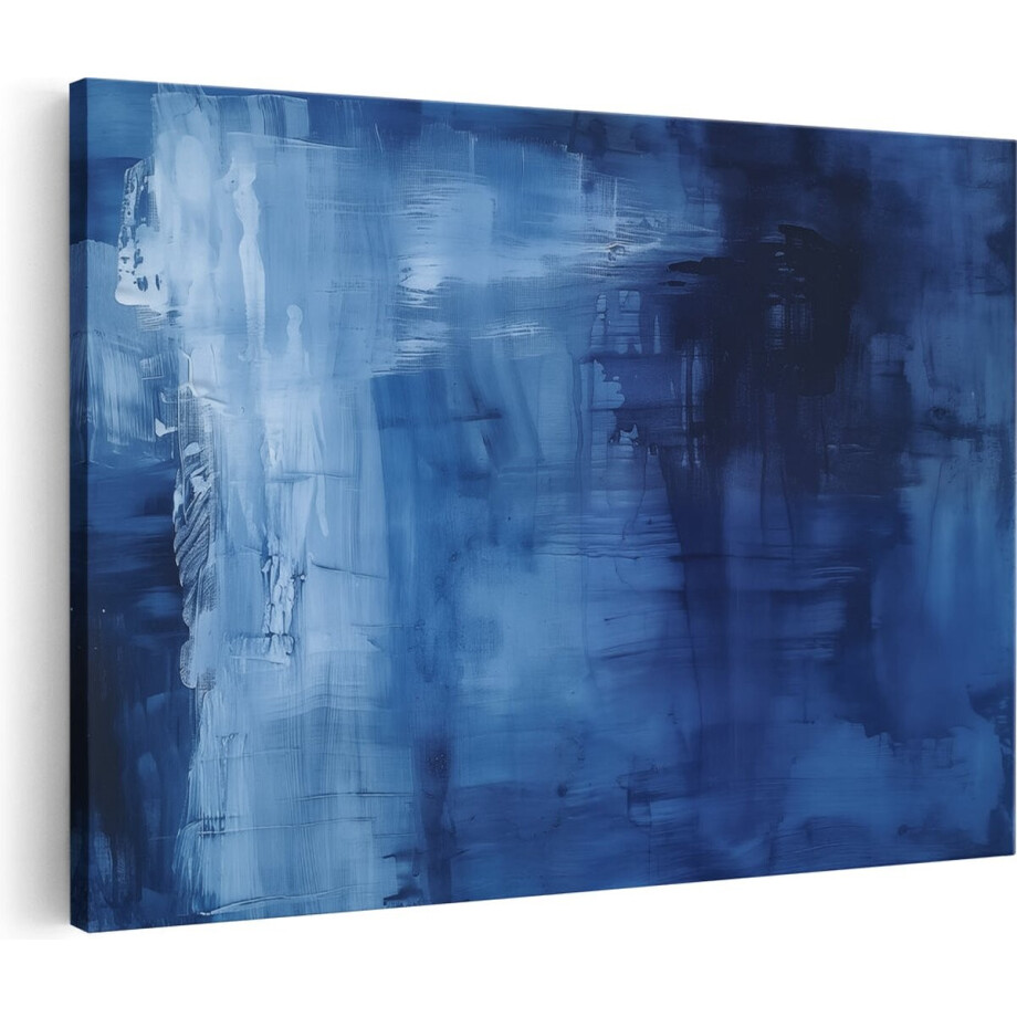 Artaza Canvas Schilderij Abstract Kunstwerk van Blauw en Zwart - 60x40 cm - Wanddecoratie Woonkamer - Schilderijen - Muurdecoratie Artaza Canvas Schilderij Abstract Kunstwerk van Blauw en Zwart - 60x40 cm - Wanddecoratie Woonkamer - Schilderijen - Muurdecoratie afbeelding 1