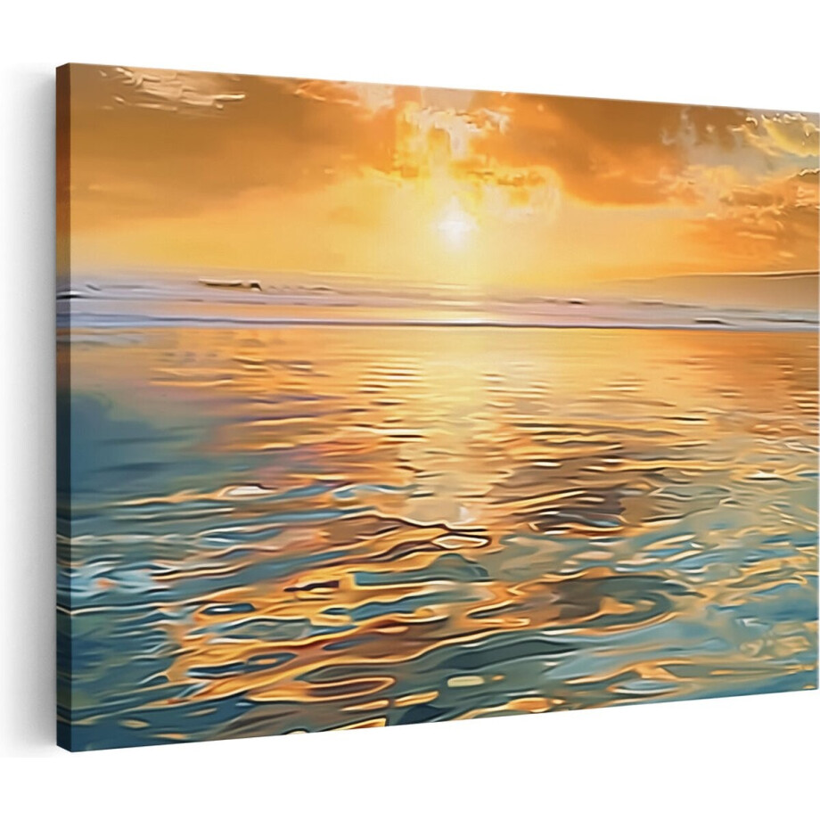Artaza Canvas Schilderij Zonsondergang boven de Oceaan - 30x20 cm - Klein - Wanddecoratie Woonkamer - Schilderijen - Muurdecoratie Artaza Canvas Schilderij Zonsondergang boven de Oceaan - 30x20 cm - Klein - Wanddecoratie Woonkamer - Schilderijen - Muurdecoratie afbeelding 1