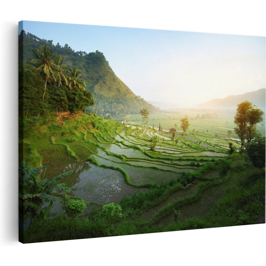 Artaza Canvas Schilderij Rijstvelden in Bali - Natuur - 60x40 cm - Wanddecoratie Woonkamer - Schilderijen - Muurdecoratie Artaza Canvas Schilderij Rijstvelden in Bali - Natuur - 60x40 cm - Wanddecoratie Woonkamer - Schilderijen - Muurdecoratie afbeelding 1