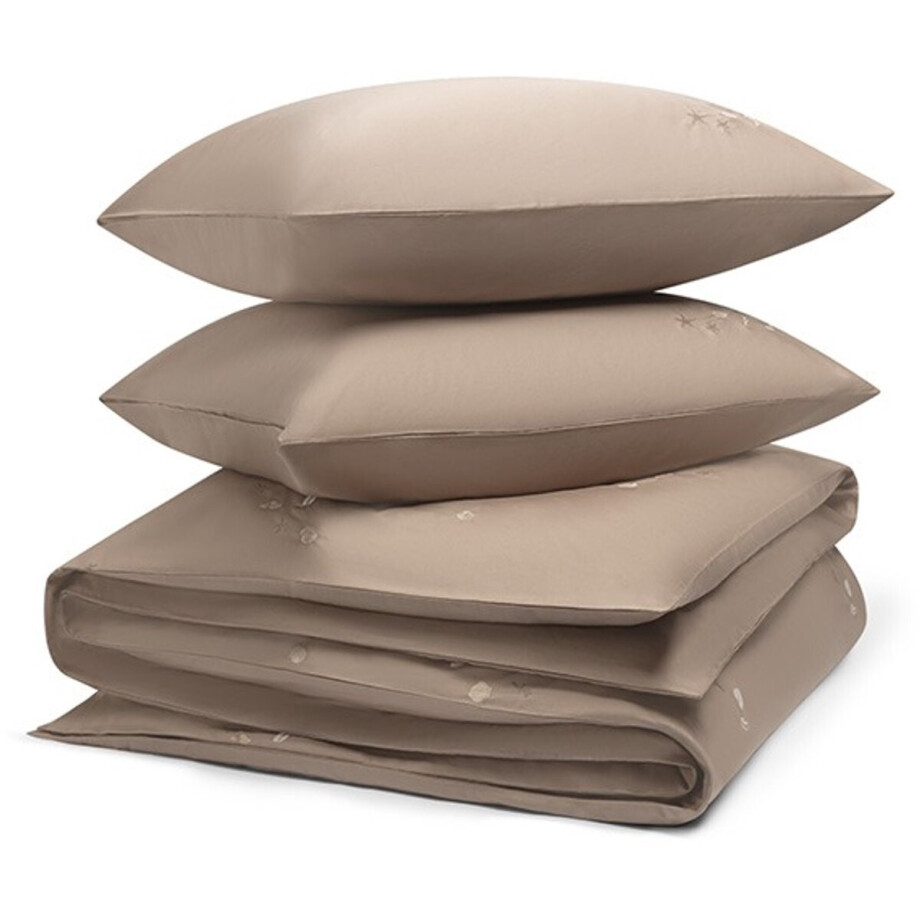 Yumeko dekbedovertrek katoensatijn warm taupe seashell 240x220 + 2/60x70 - Bio, eco & fairtrade Yumeko dekbedovertrek katoensatijn warm taupe seashell 240x220 + 2/60x70 - Bio, eco & fairtrade afbeelding 1