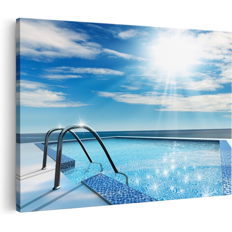 Artaza Canvas Schilderij Zwembad - 90x60 - Foto Op Canvas - Canvas Print - Muurdecoratie Artaza Canvas Schilderij Zwembad - 90x60 - Foto Op Canvas - Canvas Print - Muurdecoratie afbeelding 1