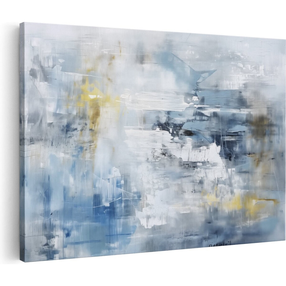 Artaza Canvas Schilderij Abstract Kunstwerk in Blauw en Geel - 60x40 cm - Wanddecoratie Woonkamer - Schilderijen - Muurdecoratie Artaza Canvas Schilderij Abstract Kunstwerk in Blauw en Geel - 60x40 cm - Wanddecoratie Woonkamer - Schilderijen - Muurdecoratie afbeelding 1