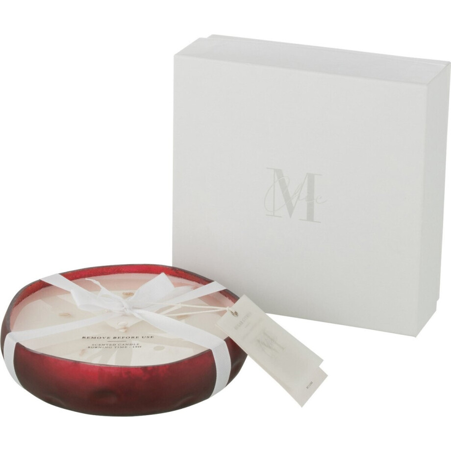 J-Line geurkaars M-Chic - Oud & Amber - glas - rood - medium - 19U J-Line geurkaars M-Chic - Oud & Amber - glas - rood - medium - 19U afbeelding 1