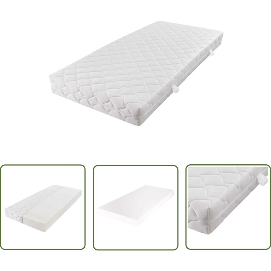 vidaXL Tweepersoons Matras - Matras - Matras met een wasbare hoes 200x80x17 cm H3 - Matras Topper - Anti Allergisch Matras - Ergonomische Matras vidaXL Tweepersoons Matras - Matras - Matras met een wasbare hoes 200x80x17 cm H3 - Matras Topper - Anti Allergisch Matras - Ergonomische Matras afbeelding 1