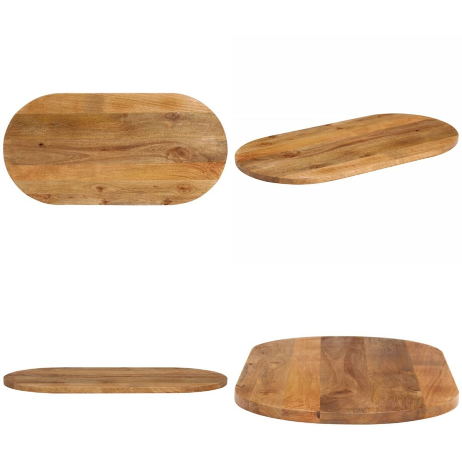 vidaXL Tafelblad ovaal 90x40x2,5 cm massief mangohout - Tafelblad - Tafelbladen - Vervangend Tafelblad - Meubelpaneel afbeelding 1