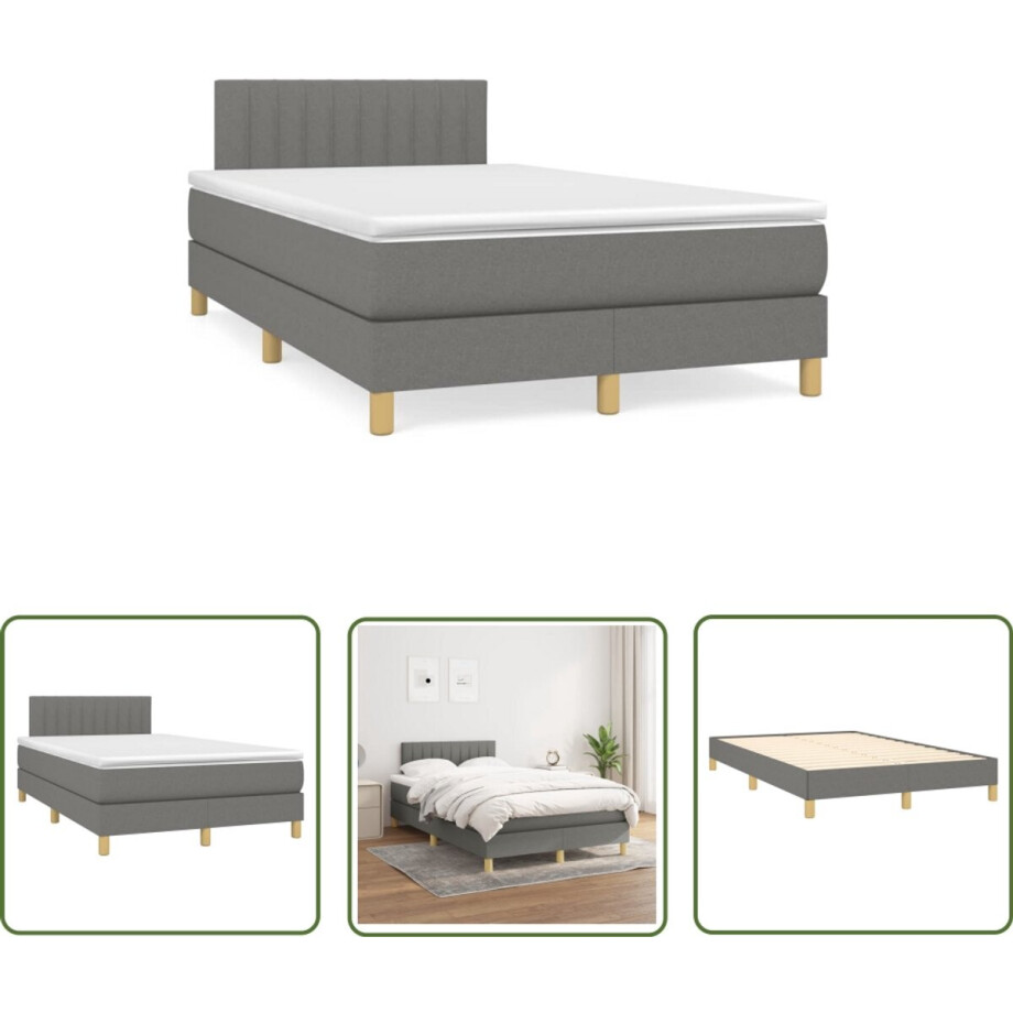 vidaXL Boxspring Bed - Boxspring - Boxspring met matras stof donkergrijs 120x190 cm - Donkere Grijze Boxspring - Boxspring Grijs - Tweepersoons Boxspring vidaXL Boxspring Bed - Boxspring - Boxspring met matras stof donkergrijs 120x190 cm - Donkere Grijze Boxspring - Boxspring Grijs - Tweepersoons Boxspring afbeelding 1