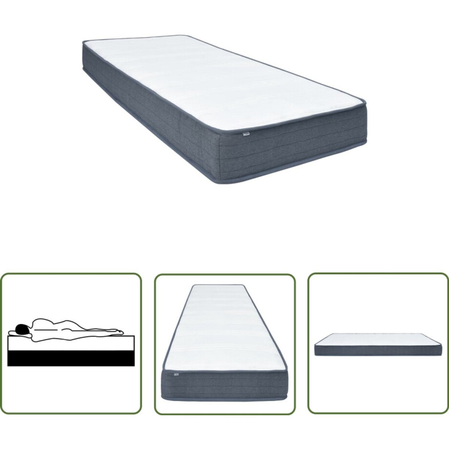 vidaXL Pocketveringmatras - Boxspringmatras - Boxspringmatras 190x90x20 cm medium zacht stof - Matras - Slaapproducten - Beddengoed vidaXL Pocketveringmatras - Boxspringmatras - Boxspringmatras 190x90x20 cm medium zacht stof - Matras - Slaapproducten - Beddengoed afbeelding 1