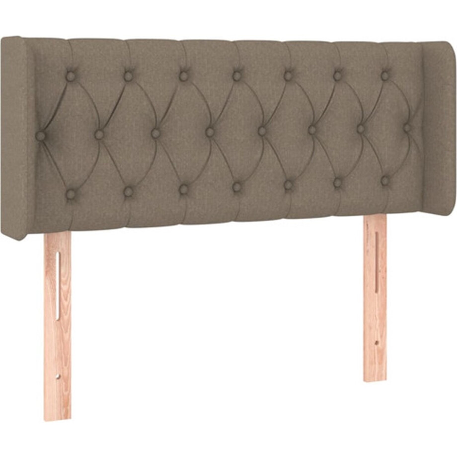 vidaXL - Hoofdbord - met - randen - 93x16x78/88 - cm - stof - taupe afbeelding 1