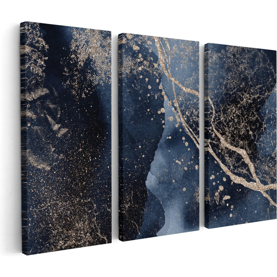 Artaza Canvas Schilderij Drieluik Abstracte Kunst - Zwarte Marmer met Gloed - 60x40 - Klein - Foto Op Canvas - Canvas Print Artaza Canvas Schilderij Drieluik Abstracte Kunst - Zwarte Marmer met Gloed - 60x40 - Klein - Foto Op Canvas - Canvas Print afbeelding 1