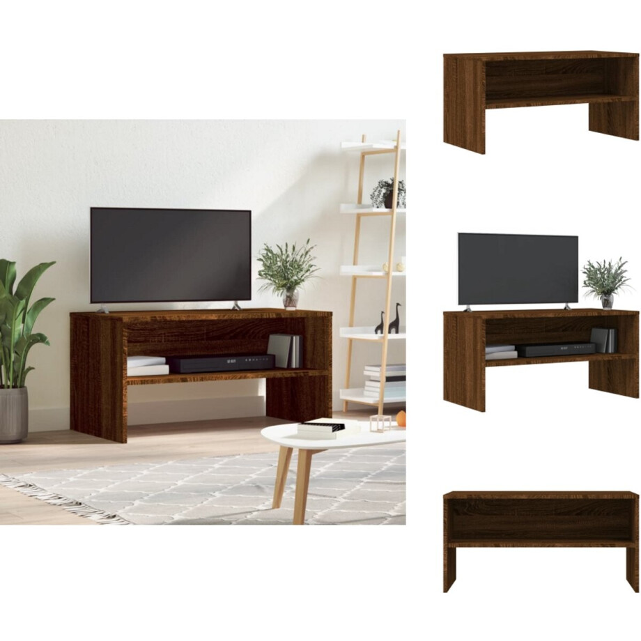 vidaXL Tv-meubel - Tv-meubelen - Tv Kast - Opbergkast - Tv-meubel 80x40x40 cm bewerkt hout bruin eikenkleur vidaXL Tv-meubel - Tv-meubelen - Tv Kast - Opbergkast - Tv-meubel 80x40x40 cm bewerkt hout bruin eikenkleur afbeelding 1